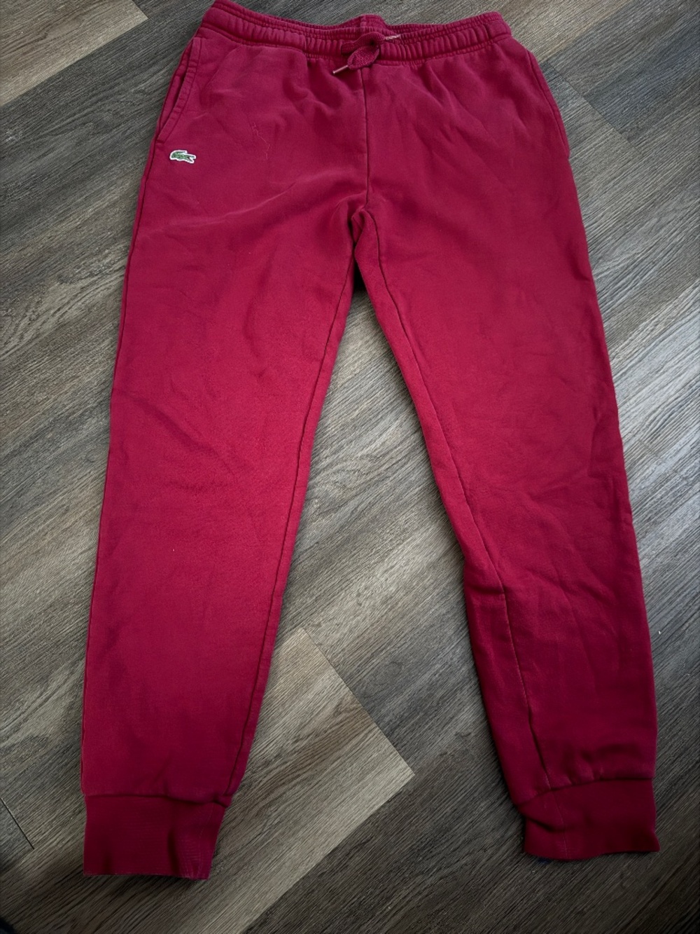 LACOSTE Men's Bordeaux Red Classic Fit Jogger Pants Size M Casual Athleisure